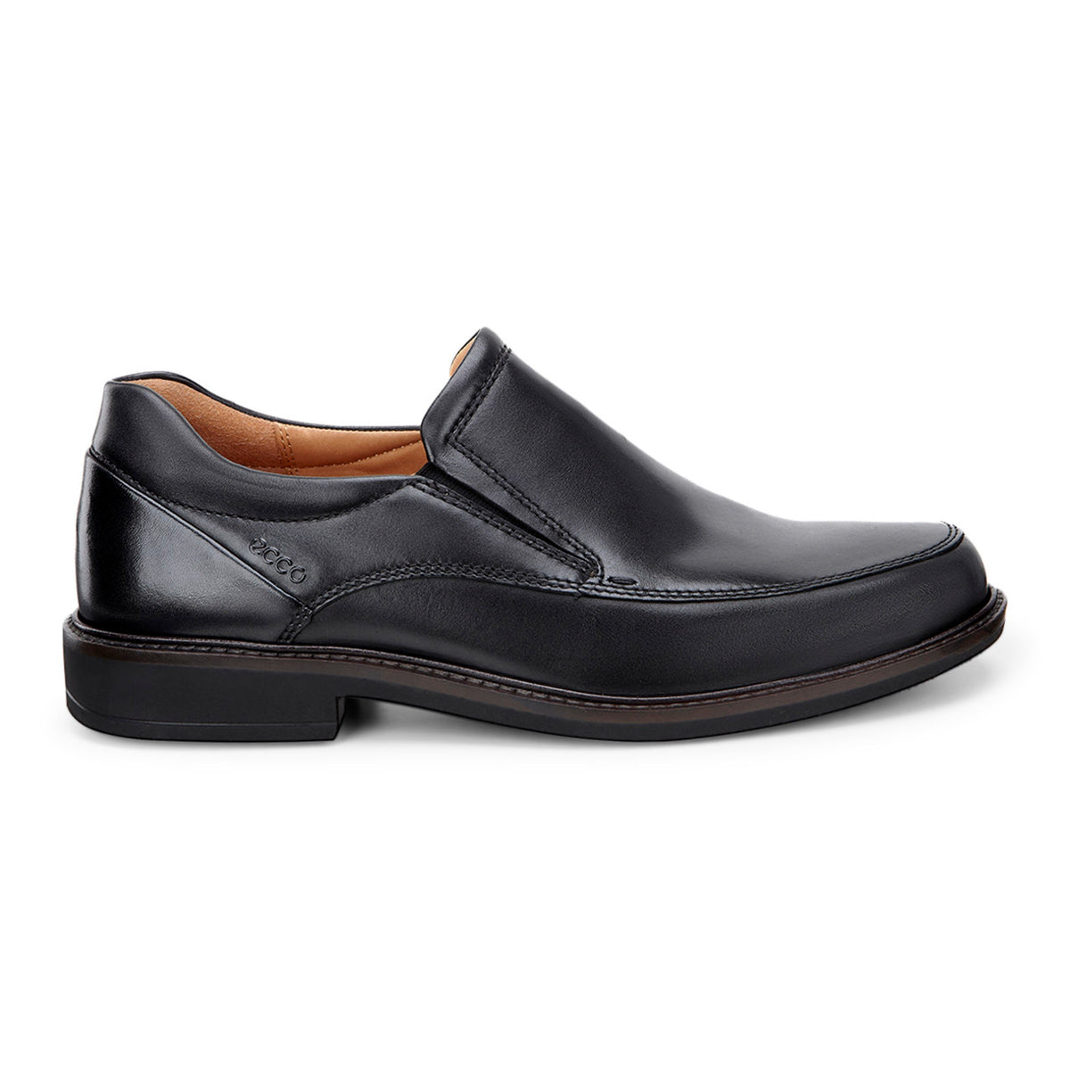Men\'s Size 10 ECCO Holton Apron Toe Black Leather Slip-On Loafers Leather Lining Amazon.com | ECCO London Apron Toe Slip On, Black, 6-6.5  main image 3