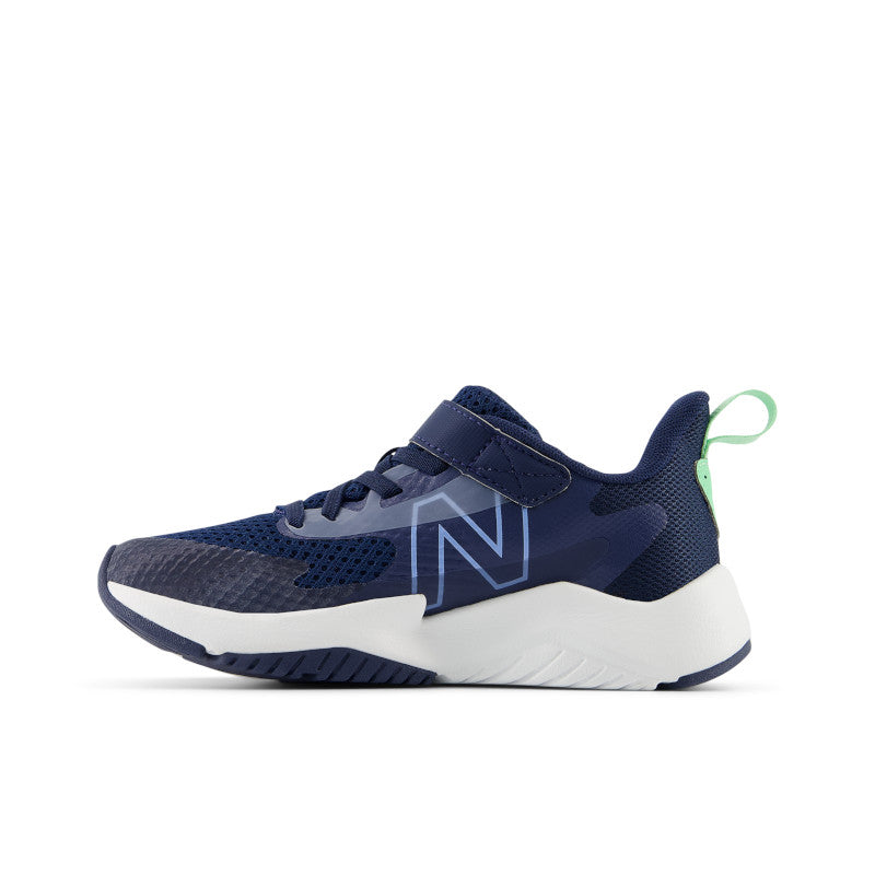 Rave Run v2 Bungee Lace with Top Strap - NB Navy with Electric Sky and ...