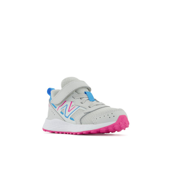 Fresh Foam 650 Bungee Lace with Top Strap - Summer Fog with Hi-Pink and Vibrant Sky - Kids