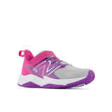 Rave Run v2 Bungee Lace - Summer Fog with Mystic Purple and Hi-Pink - Kids